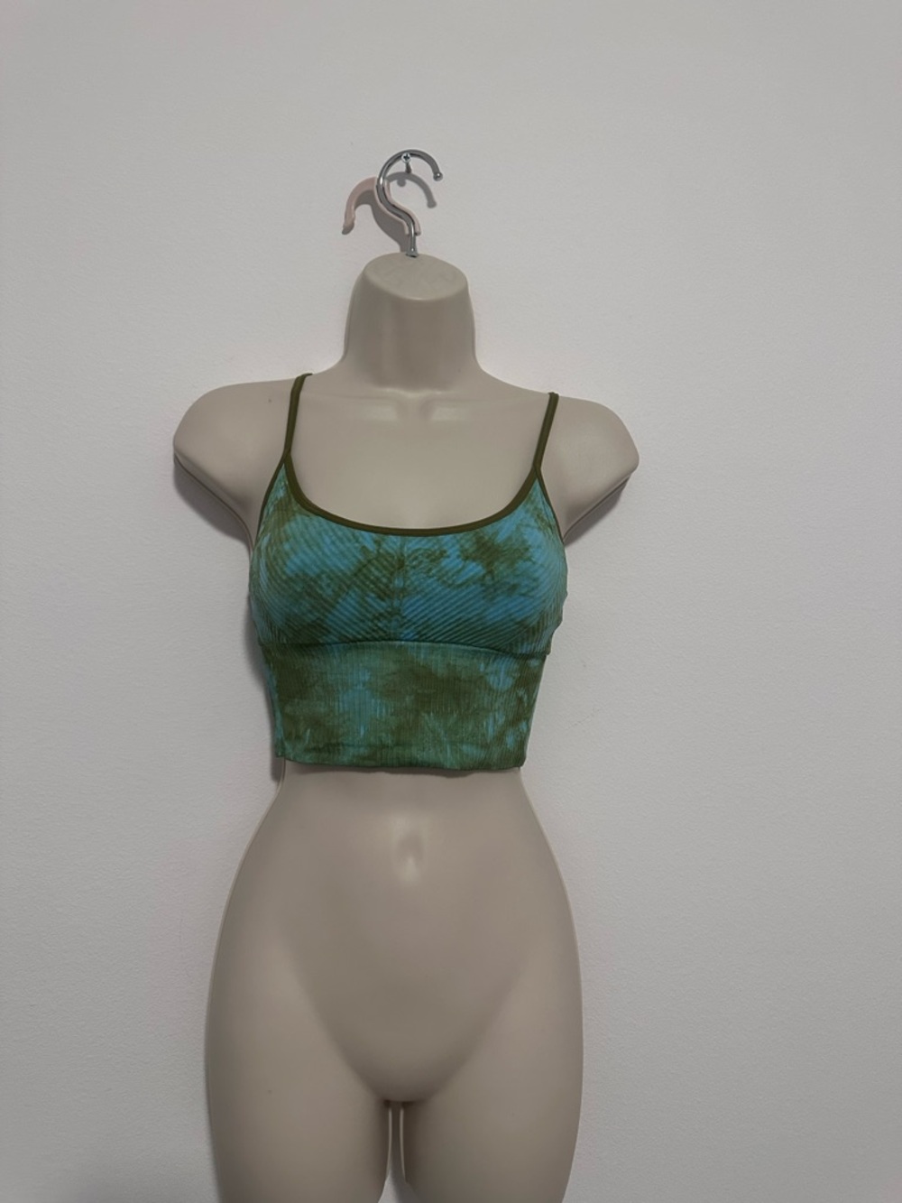 PINK Victoria's Secret Blue and Olive Tie-Dye Cropped Bralette